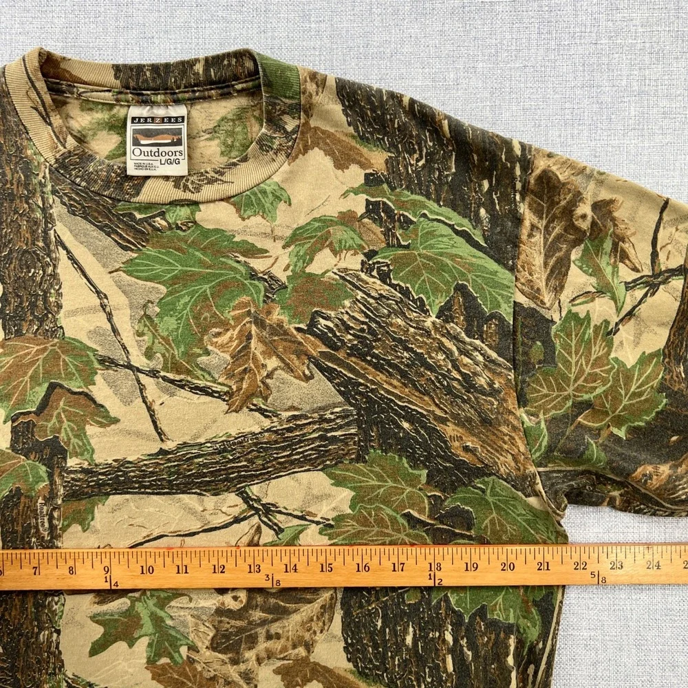 VTG 90s Jerzees Outdoors Real Tree Camo Long Sleeve T Shirt Men Large USA Made